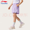 李寧童裝兒童運(yùn)動(dòng)短褲女小大童綜合體能排濕速干清爽短褲150YKSV078-1 曬單實(shí)拍圖