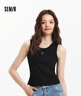 森馬（Semir）背心女短款蝴蝶結溫柔夏季2025時(shí)尚緊身繡花圓領(lǐng)上衣109325102001 曬單實(shí)拍圖