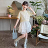 女童套裝夏季2025新款兒童洋氣棉布T恤女孩夏裝時髦蛋糕裙兩件套 套裝【T恤+半身裙】買套裝更實惠 140 曬單實拍圖