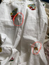 茵曼甜美刺繡蕾絲拼接露肩掛脖背心2025夏季女裝新款寬松無袖上衣 白底印花 M 曬單實拍圖
