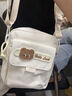 途尊日韓小包包女可愛(ài)小熊學(xué)生單肩包出行旅游小挎包隨身斜挎包手機包 白色【小熊小挎包】 曬單實(shí)拍圖