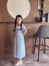Dudant國際品牌女童連衣裙夏季2025新款公主裙子洋氣潮女大童裙子學院風 藍色 130 cm 曬單實拍圖