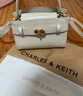 CHARLES&KEITH鱷魚紋凱莉包手提斜挎婚包包女包生日禮物七夕禮物CK2-50270880-1 Ivory象牙色 S 曬單實拍圖