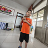 特步（XTEP）兒童運動套裝夏季短袖短褲兩件套冰絲速干2025新款6-16歲男童夏裝 橘T黑褲 140 曬單實拍圖