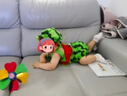 G.DUCKKIDS0-18個月嬰兒衣服套裝夏季薄款男女寶寶純棉無袖短褲背帶褲哈帶帽 西瓜連體褲帶帽子 90cm 90 建議身高77-87厘米 曬單實拍圖