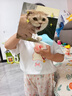 班喜迪女童短袖t恤夏季2025新款兒童半袖上衣洋氣時(shí)髦寶寶衣服夏裝童裝 白小兔 100 曬單實(shí)拍圖