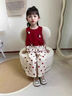 G.DUCKKIDS小黃鴨童裝女童背心套裝夏季2025新款兒童衣服女寶寶夏裝可愛(ài)兩件 紅色套裝 【品質(zhì)好放心拍】 100 (建議90-98cm 2-3周歲） 曬單實(shí)拍圖