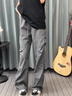 卡圖弛美式潮流斜切尼龍速干工裝褲男直筒闊腿vibe版型休閑氣質(zhì)長(cháng)褲子新 深灰色 XL 曬單實(shí)拍圖