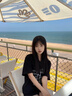 皓娥 高級設(shè)計(jì)感蝴蝶結(jié)字母印花短袖T恤女美式春夏小眾寬松圓領(lǐng)上衣 【黑色】 M 曬單實(shí)拍圖