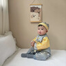 G. DUCKKIDS男寶寶周歲禮服25新款滿月百天嬰兒衣服春裝洋氣新生幼兒連體爬服 爬服+帽子 66cm (建議5-14斤) 曬單實拍圖