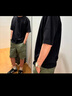 Wassup Sohot短褲男夏季冰絲涼感工裝褲男潮流休閑五分褲 黑色 4XL 曬單實(shí)拍圖