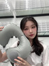 JCZS德國品牌充氣u型枕按壓式護頸椎脖子靠枕旅游便攜長(cháng)途飛機護頸枕 【舒適護頸】升級透氣冰絲-格調 曬單實(shí)拍圖