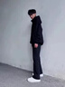 肆緘胖子大碼彎刀牛仔褲男大屁股顯瘦vibe褲子美式高街寬松大碼微喇褲 黑色 4XL 適合180-200斤 曬單實拍圖