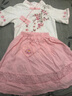 迪士尼（Disney）女童漢服夏季服裝寶寶改良超仙國(guó)風(fēng)夏裝純棉兒童棉裝短袖套裝 粉色梅花夏款收藏頭花美心貼 110身高95cm左右 曬單實(shí)拍圖