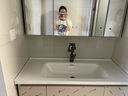 凱蒂芙（KAIDIFU）陶瓷一體盆套裝太空鋁合金蜂窩鋁洗臉盆柜奶油簡約懸掛全鋁洗漱臺(tái) 81cm【智能全面鏡柜】感應(yīng)燈光 陶瓷一體盆 曬單實(shí)拍圖