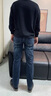 羅蒙加絨牛仔褲秋冬款男寬松直筒潮男褲彈力百搭男士休閑褲子男 090灰藍黑常規(guī) 32碼 曬單實拍圖