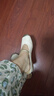 Bata穆勒拖鞋女2025春商場(chǎng)新款羊皮牛皮軟底一腳蹬包頭拖AUU03AH5七夕 米白/淺金 37 曬單實(shí)拍圖