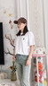 SPAO韓國同款刺繡小熊純棉短袖男女生百搭休閑寬松t恤SPDX25SD01LD 白#SP海軍熊 S 曬單實拍圖