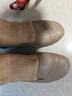 啄木鳥(niǎo)真軟皮媽媽鞋子新款單鞋女牛筋底春秋季平底豆豆鞋中老年軟底鞋 棕色 38 曬單實(shí)拍圖