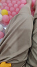 BASIC HOUSE/百家好百搭高腰休閑褲2024夏季新款寬松褶皺女裙褲女 卡其 M 曬單實拍圖
