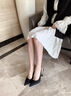 瑜尚臻品法式高跟鞋女不累腳黑色氣質(zhì)包頭涼鞋女2025新款秋冬細跟成年禮 黑色(8厘米)-37 曬單實(shí)拍圖