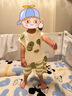 G.DUCKKIDS小黃鴨童裝男童夏裝套裝寶寶無袖背心男孩潮帥氣時髦夏天薄衣服 綠色套裝 90 (建議80-90cm 1-2周歲） 曬單實拍圖