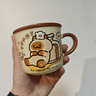 旺佰福小貓阿狗水杯女士高顏值刻度牛奶咖啡杯家用陶瓷馬克杯子生日禮物 小貓阿狗牛奶杯330ml 曬單實(shí)拍圖