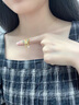 佐卡伊黃金蝴蝶吊墜足金999琺瑯彩流蘇珍珠掛墜生日禮物送女友單珠藍蝶 約1.45g 多退少補 曬單實拍圖
