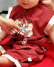 班喜迪男童漢服套裝夏裝嬰兒上衣褲子男女寶寶周歲禮服夏季兒童國風衣服 紅色 90 曬單實拍圖