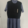 無印良品（MUJI）女式 漢麻 棉 短袖連衣裙 女裝裙子25年夏季寬松透氣長裙BC2MJC5S 煙熏藍(lán)色 M （160/84A） 曬單實(shí)拍圖