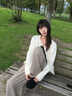 SNYDER WEAR韓系毛衣開(kāi)衫溫柔風(fēng)長(zhǎng)袖毛衣外套女春小個(gè)子寬松顯瘦針織開(kāi)衫上衣 米白色  常規(guī) S 建議80-95斤 曬單實(shí)拍圖