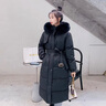 DRPR品牌女裝新品2025冬季新款加厚羽絨服女白鴨絨過(guò)膝收腰腰帶外套女 黑色 S (80-104斤) 曬單實(shí)拍圖