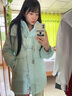鴨鴨中長款羽絨服女2025冬季新款時尚休閑潮流保暖連帽韓版小個子外套 藕粉色 M (建議110-130斤) 曬單實拍圖