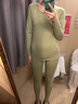 浪莎秋衣秋褲套裝女士薄款打底棉毛衫高彈修身秋冬季10A抗菌保暖內(nèi)衣 【灰綠套裝】·10A抗菌彈力棉 M /160 曬單實(shí)拍圖
