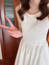 熱風(fēng)連衣裙女2025年夏季新款女士針梭拼接休閑百搭舒適簡(jiǎn)約顯瘦裙子 04白色 L 曬單實(shí)拍圖