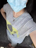 AEMAPE今年流行夏季薄款字母小象短袖冰麻針織T恤女減齡寬松圓領(lǐng)上衣T恤 灰色 L (105-115斤拍) 曬單實(shí)拍圖