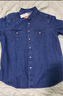 Levi's李維斯25年春夏新款男士復(fù)古美式時(shí)尚簡(jiǎn)約休閑短袖牛仔襯衫 藍(lán)色 XL 曬單實(shí)拍圖