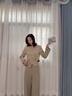 羅蒙（ROMON）小香風(fēng)時尚套裝女2025新款春秋季輕奢高級感減齡洋氣質(zhì)漂亮一整套 卡其色- M 曬單實拍圖