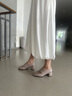 愛步（ECCO）樂福鞋女 25年新款優(yōu)雅淺口正裝單鞋粗跟高跟鞋女 型塑291903 灰粉色29190301386 39 曬單實(shí)拍圖