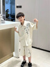 G.DUCKKIDS小黃鴨男童套裝夏裝中國風(fēng)男大童漢服兒童裝盤(pán)扣新中式短袖兩件套 杏色 160 cm 曬單實(shí)拍圖