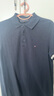 TOMMY HILFIGER【透氣舒適】夏季男珠地網(wǎng)眼撞色袖口休閑翻領(lǐng)短袖T恤POLO30764 藏青色DW5 L （推薦：140-155斤） 曬單實(shí)拍圖