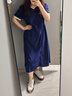 妙奕嘉大碼polo領連衣裙裙子女2025夏季新款高級感減齡遮肚子學院風長裙 海軍領藏藍色Polo收腰長裙 L 【建議90-114斤】 曬單實拍圖