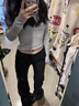 超會(huì)購(gòu) 黑色微喇叭褲子女2025新款修身顯瘦休閑褲垂感馬蹄西裝褲 黑色 M 曬單實(shí)拍圖