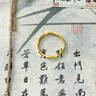 老廟黃金戒指女足金素圈光面四葉草戒指小克重尾戒送女友老婆生日禮物 12#約0.96g（四葉草款） 曬單實(shí)拍圖