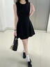 GARNUO黑色連衣裙子女夏季法式小個(gè)子收腰顯瘦無(wú)袖背心赫本風(fēng)小黑裙短裙 黑色 M 【101-110斤】 曬單實(shí)拍圖