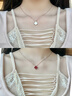 Grace Girl原創(chuàng)18K金雙面四葉草項(xiàng)鏈女一款兩戴玫瑰金禮物送女友 雙面四葉草-紅白【可刻字賀卡】 曬單實(shí)拍圖