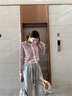 TOMMY JEANS【張元英同款】25新款秋冬女純棉條紋修身圓領(lǐng)針織開衫20976 白藏藍紅條紋0FG L 曬單實拍圖