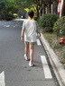 果殼（Gukoo）睡衣女夏季新款卡通插肩袖短袖女士家居服套裝 綠色套裝 M 曬單實(shí)拍圖