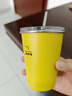 【小米ultra平替】304不銹鋼直飲杯戶外露營水杯咖啡啤酒杯 小米黃 350ml 絲印款+蓋子+吸管 曬單實拍圖