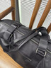 古梵緹（GUFANTI）輕奢頭層牛皮真皮輕奢旅行包男女手提短途旅游行李袋健身包大容量 黑色 曬單實(shí)拍圖